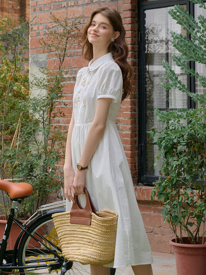 Alaiya lace paneled cutout puff sleeve dress