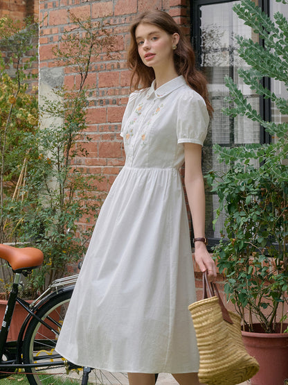 Alaiya lace paneled cutout puff sleeve dress