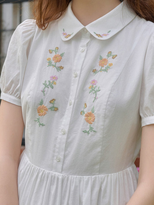 Alaiya lace paneled cutout puff sleeve dress