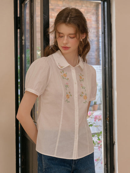 Elianna 彼得潘領 100% 棉襯衫