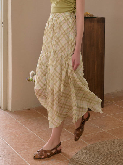 【Final Sale】Lyric Plaid Patchwork Skirt