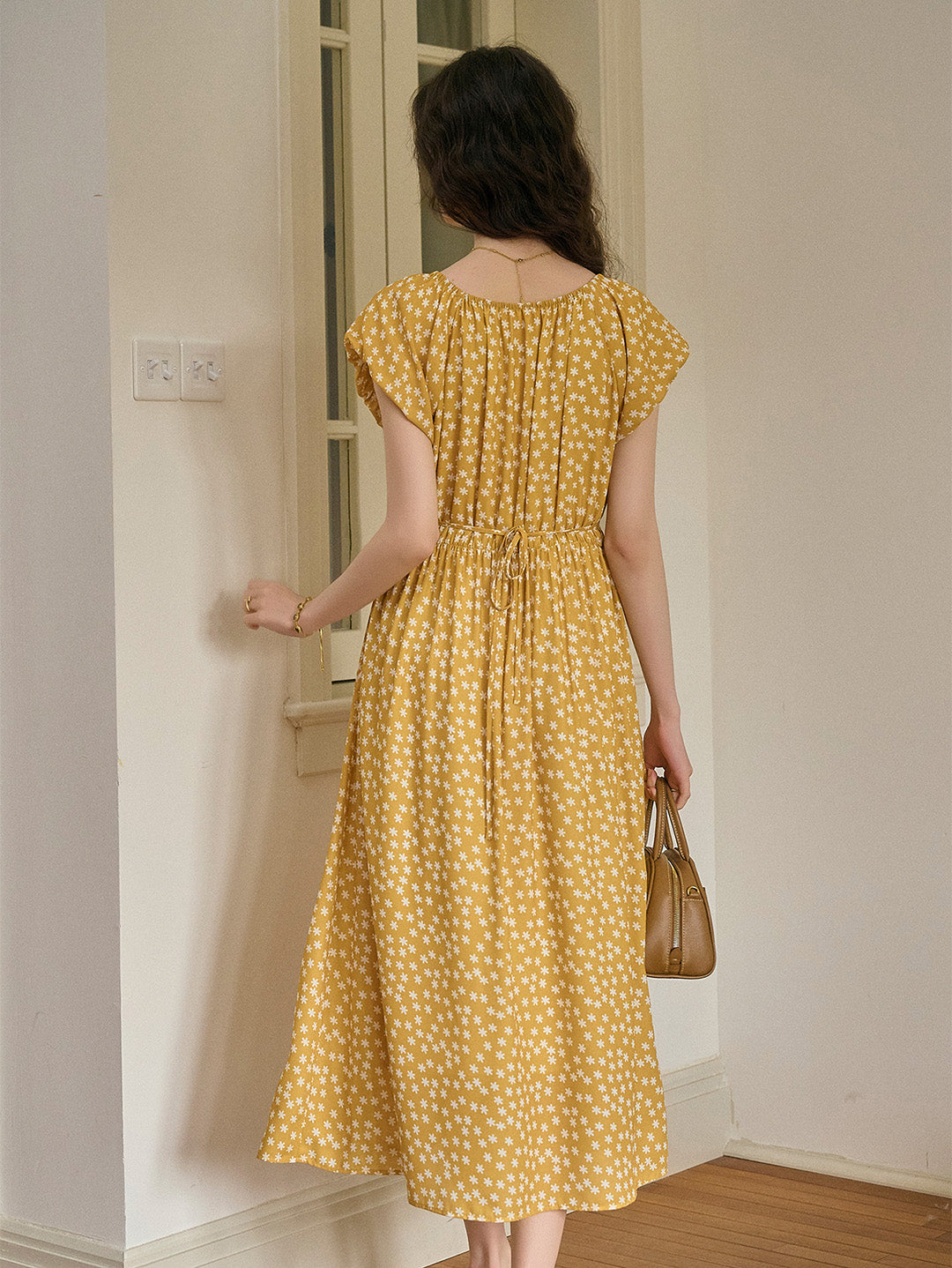 Angelica 法式復古U領復小碎花洋裝