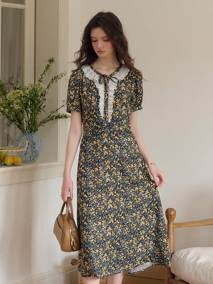 Jolene 法式復古圓領碎花茶歇洋裝