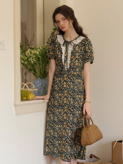 Jolene 法式復古圓領碎花茶歇洋裝