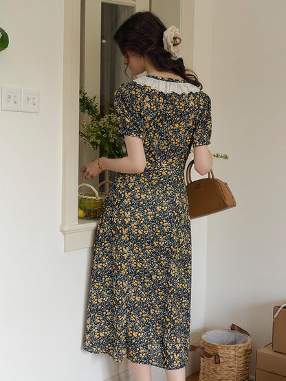 Jolene 法式復古圓領碎花茶歇洋裝