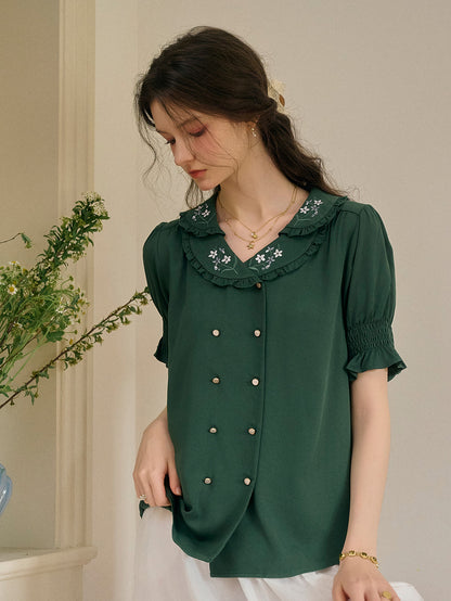 Alaiya lace paneled cutout puff sleeve dress