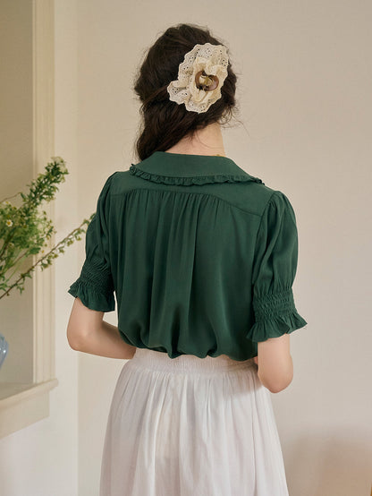 Alaiya lace paneled cutout puff sleeve dress