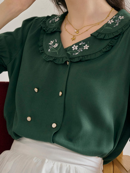 Alaiya lace paneled cutout puff sleeve dress