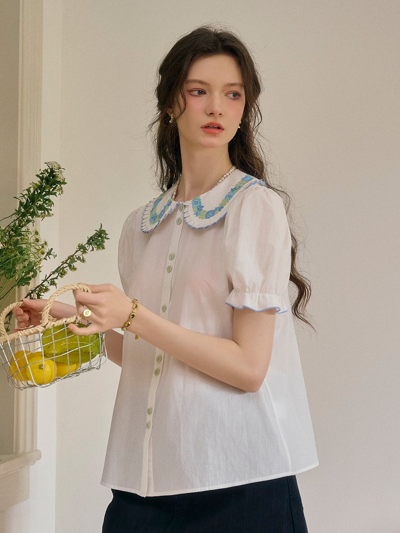 Alaiya lace paneled cutout puff sleeve dress