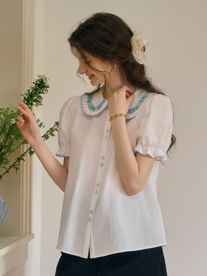 Alaiya lace paneled cutout puff sleeve dress