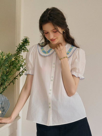 Alaiya lace paneled cutout puff sleeve dress