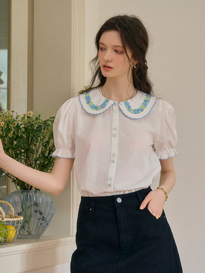 Alaiya lace paneled cutout puff sleeve dress