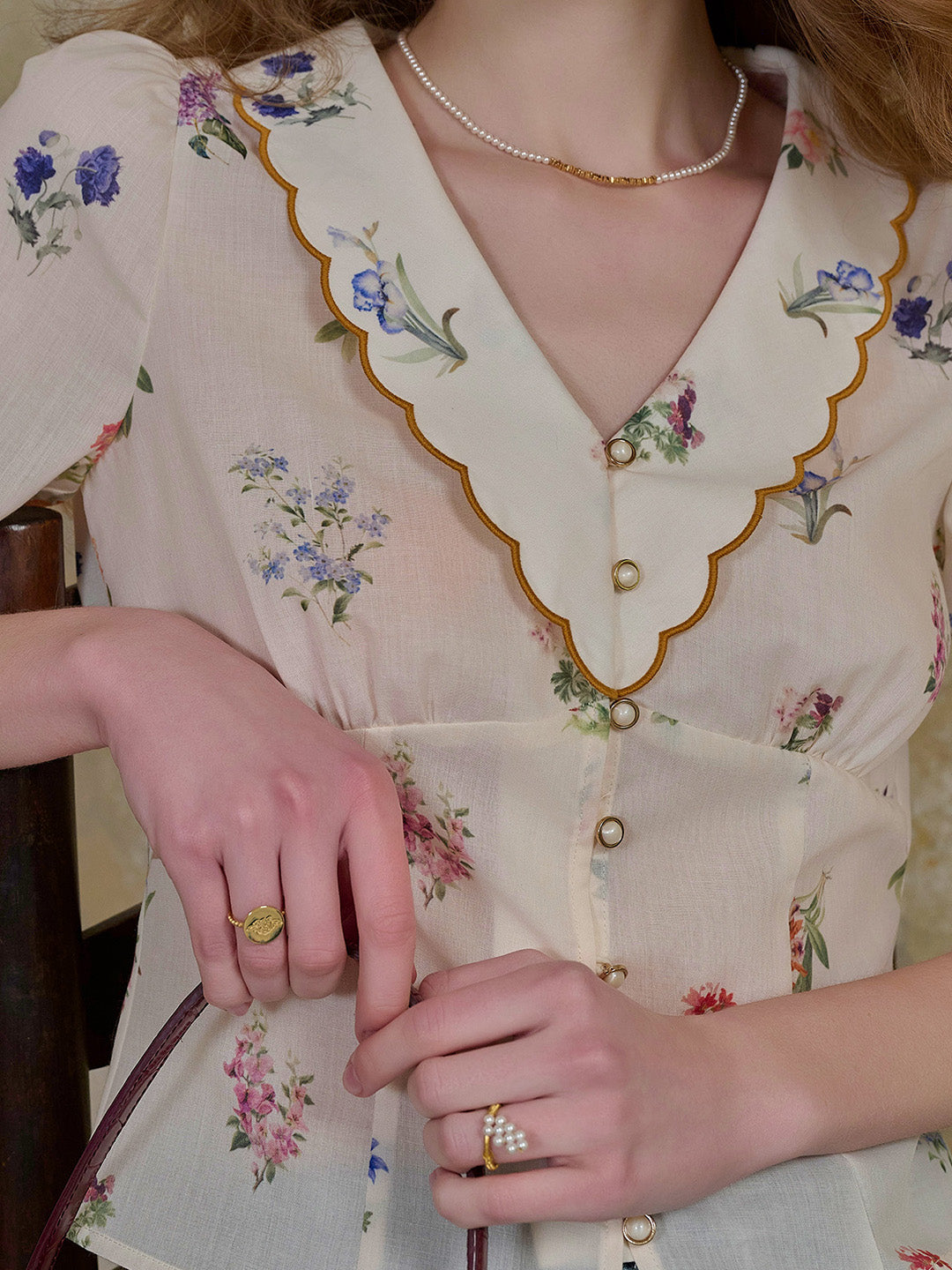 Alaiya lace paneled cutout puff sleeve dress