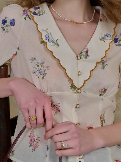 Alaiya lace paneled cutout puff sleeve dress