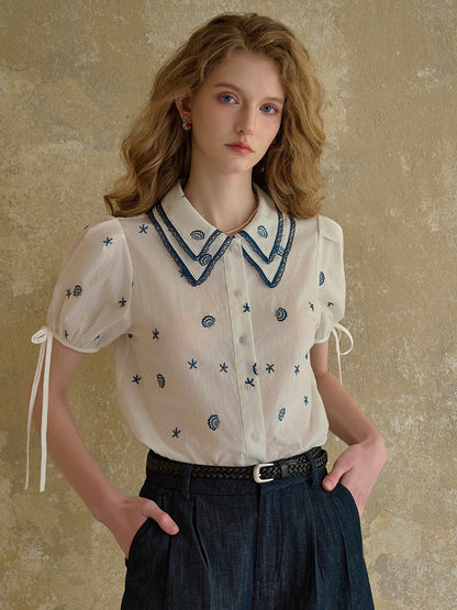 Alaiya lace paneled cutout puff sleeve dress