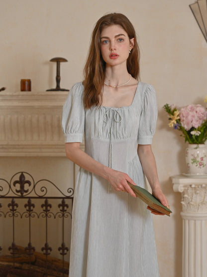 Alaiya lace paneled cutout puff sleeve dress