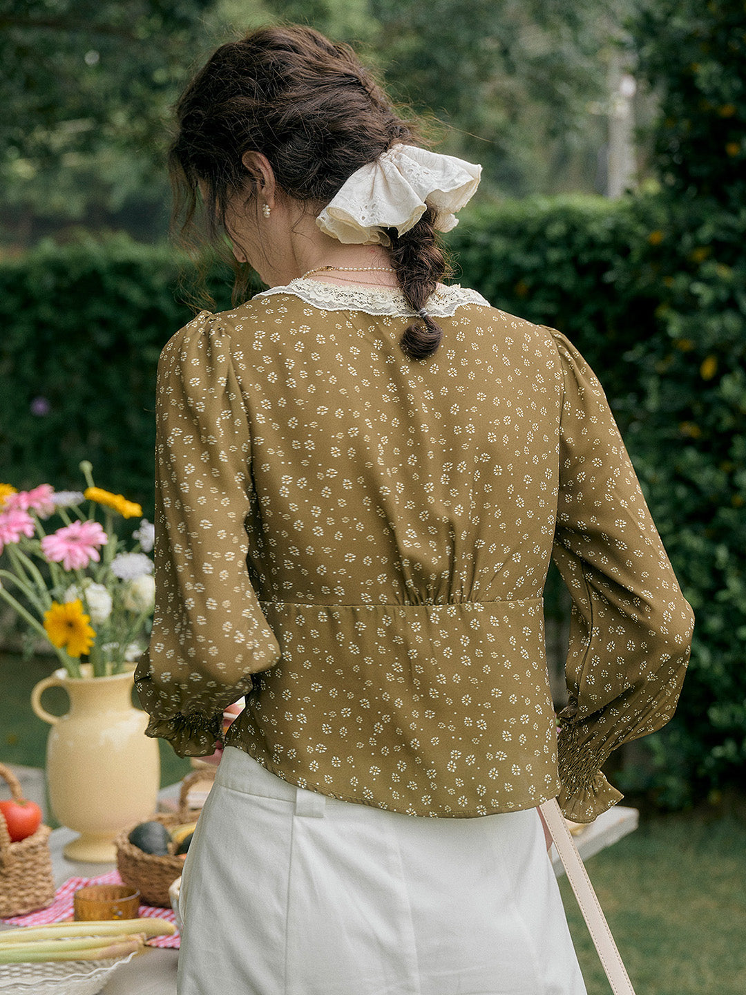 【Final Sale】Laurel V-Neck Floral Blouse - Yellow