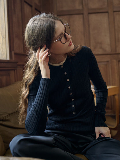 【Final Sale】Daisy Round Neck 100% Wool Sweater