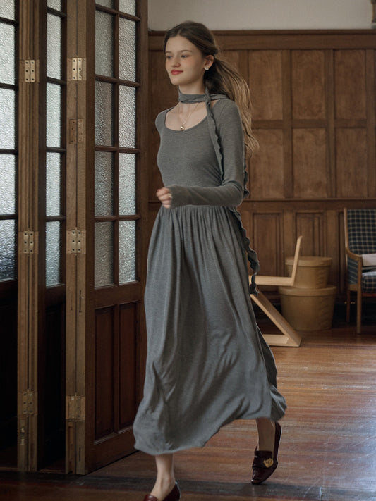 【Final Sale】Eloisa Round Neck Rose Bow Top
