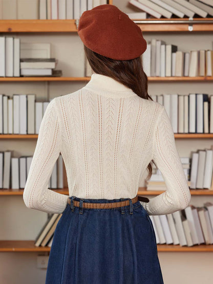 【Final Sale】Ariana Solid Color Turtleneck Slim Fit Knitted Top