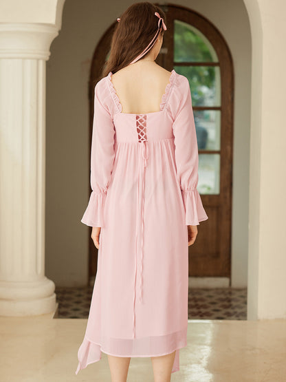 Lakelyn 方領粉色洋裝