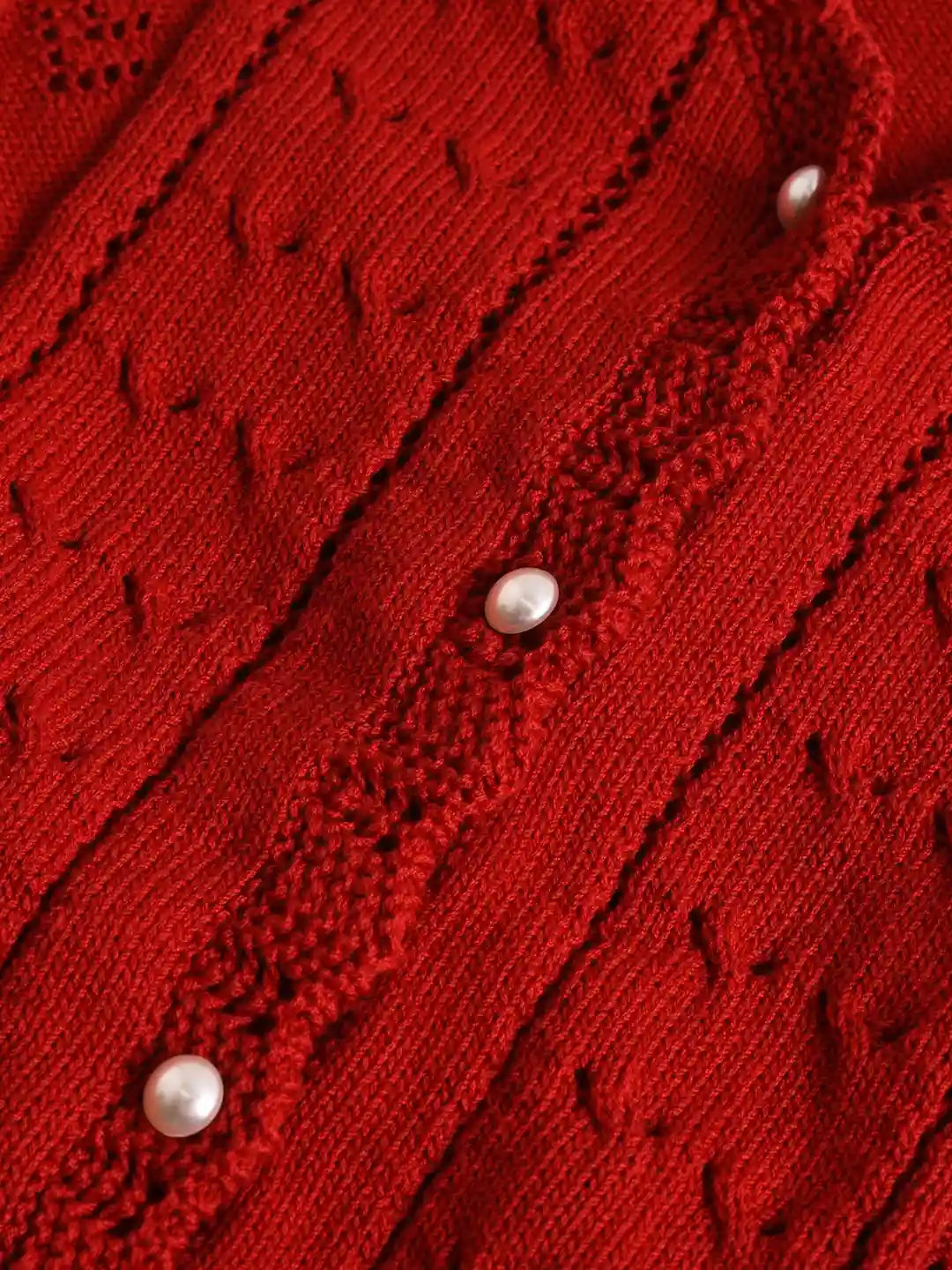 Amira V領棉質針織100%棉開襟衫