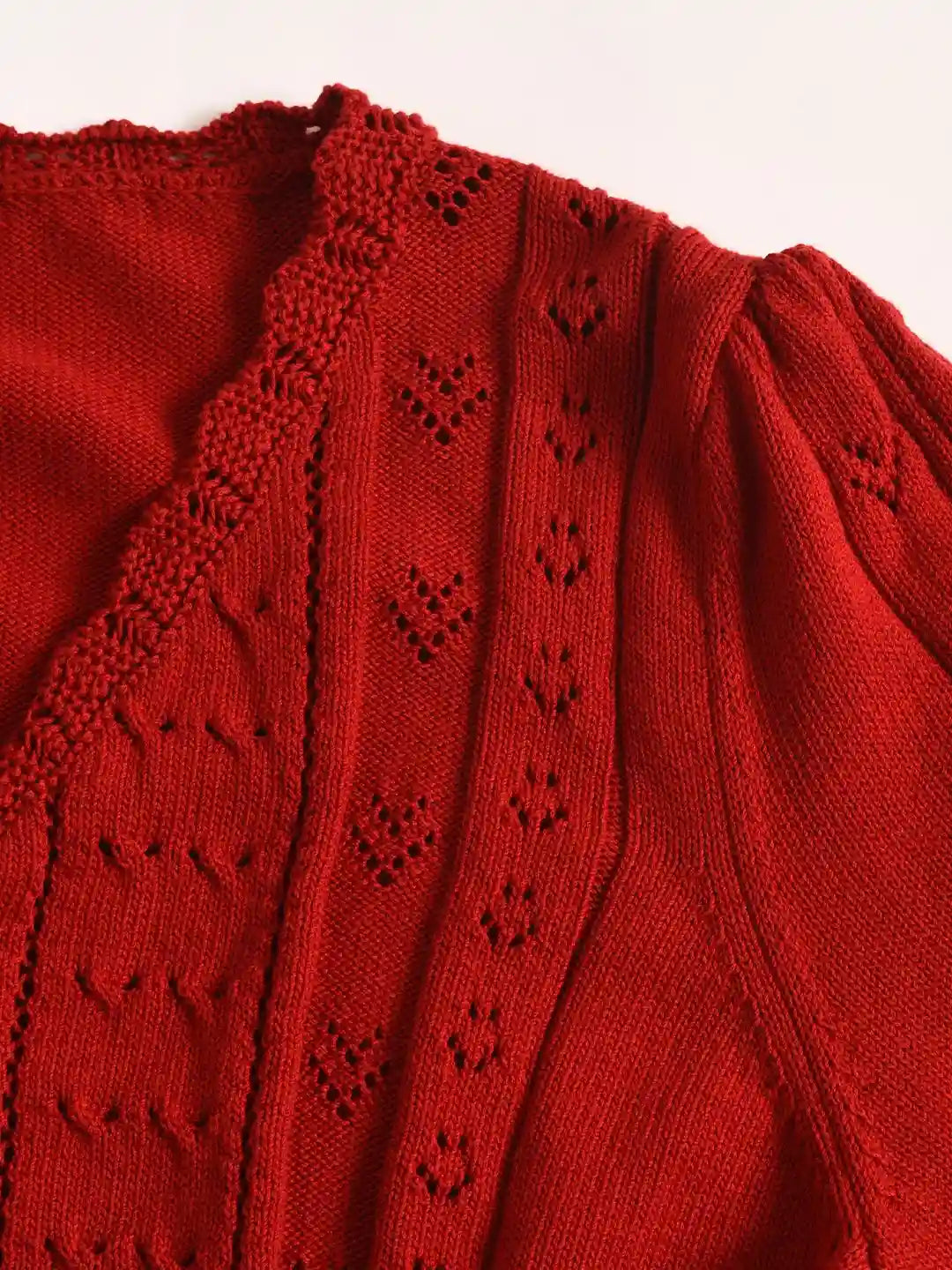 Amira V領棉質針織100%棉開襟衫