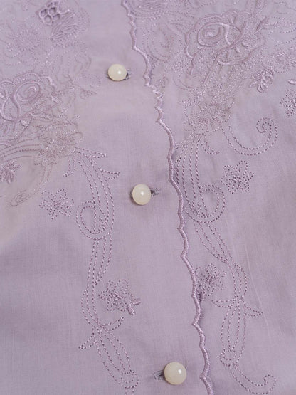 Gracie 圓領刺繡加大碼襯衫