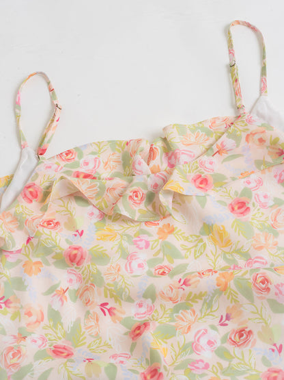 Kama 雪紡吊带洋装