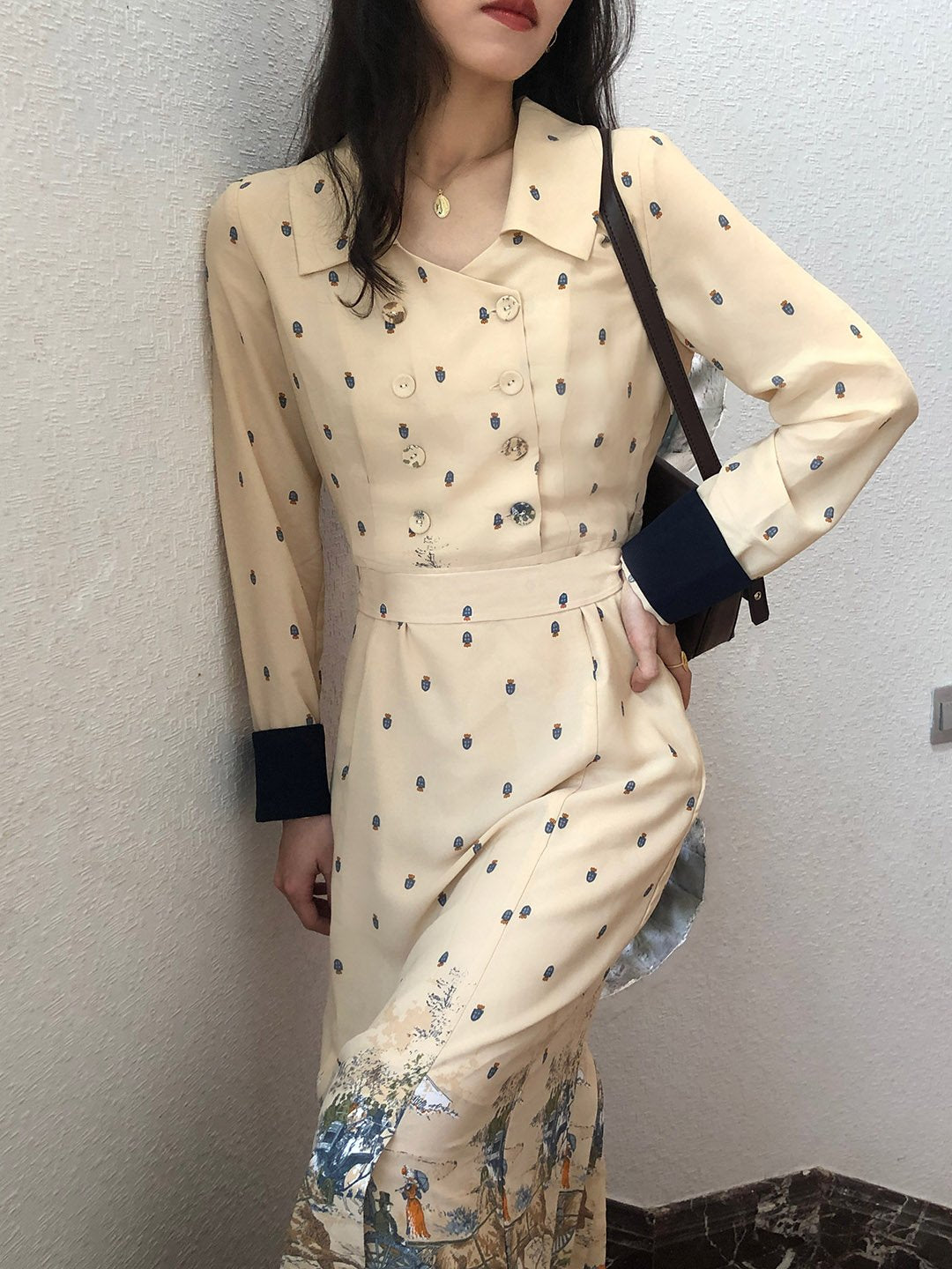 Elizabeth 法式復古油畫洋裝