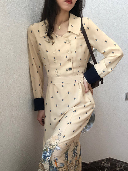 Elizabeth 法式復古油畫洋裝