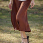 Lorelai Vintage Brown Satin Skirt
