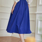 Mary 藍色高腰百褶半身裙/SIMPLE RETRO