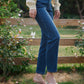 Simple Retro- Gemma 深藍色高腰修身顯瘦牛仔褲