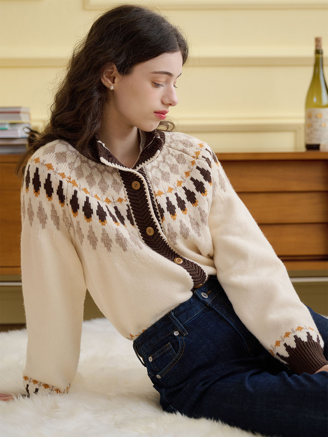 Zoey Classic Fair Isle Contrast Sweater