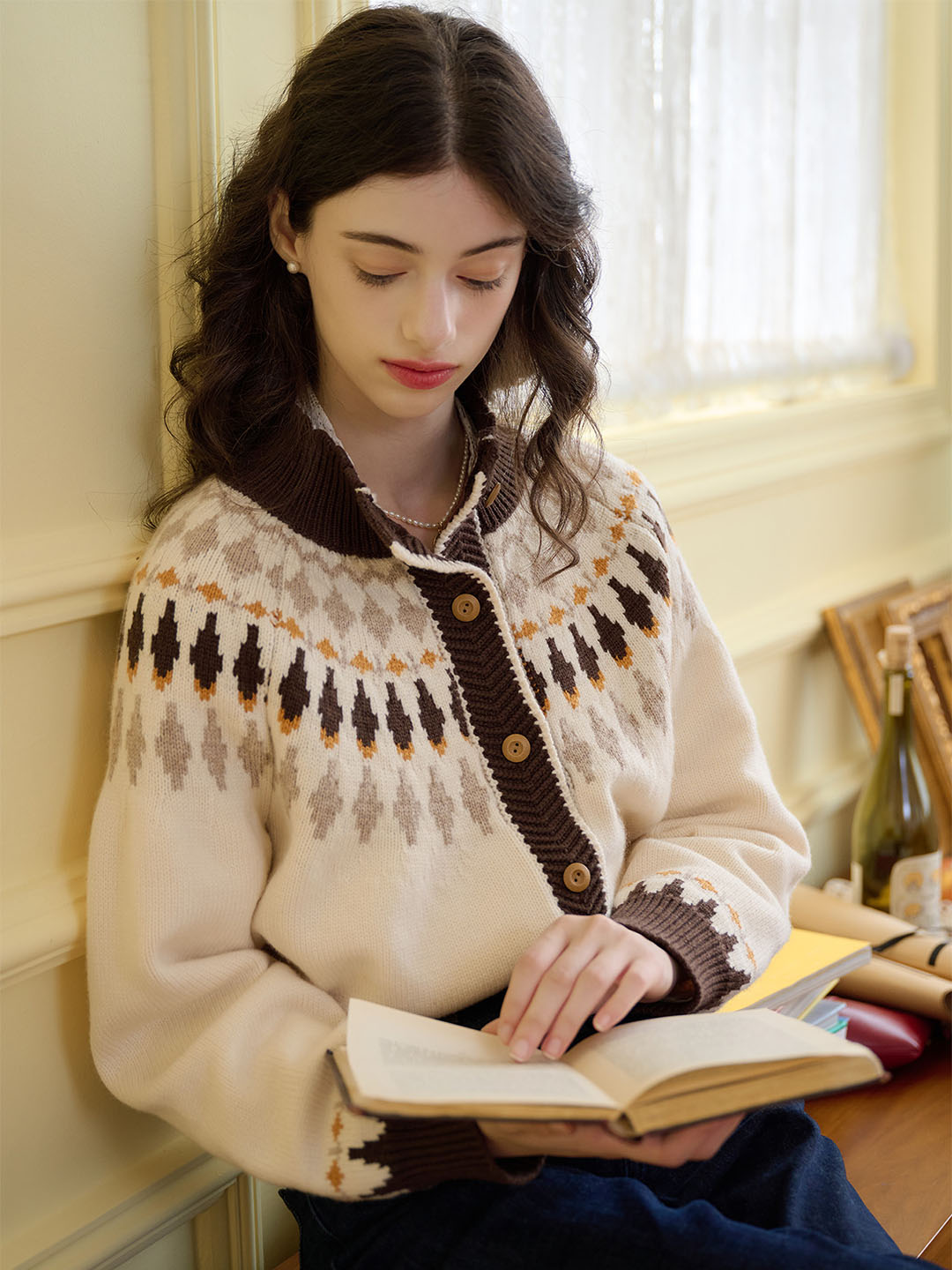 Zoey Classic Fair Isle Contrast Sweater