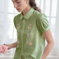 Emmy Floral Embroidery Button Front Shirt
