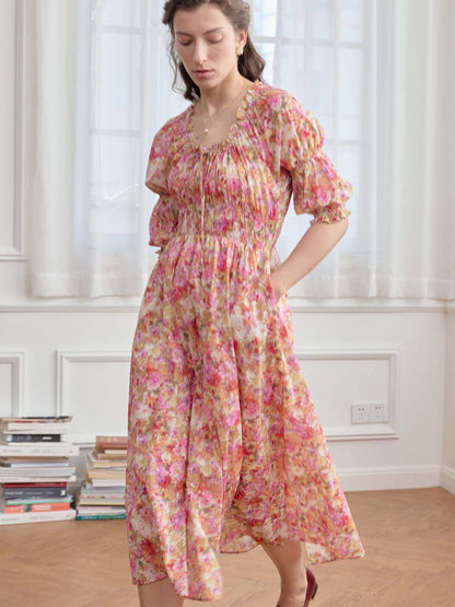Skyler Floral Print Off Shoulder Dress