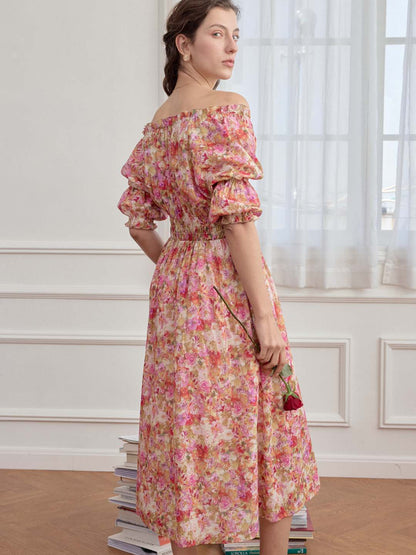 Skyler Floral Print Off Shoulder Dress