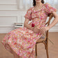 Antonella Allover Floral Print Puff Sleeve Dress