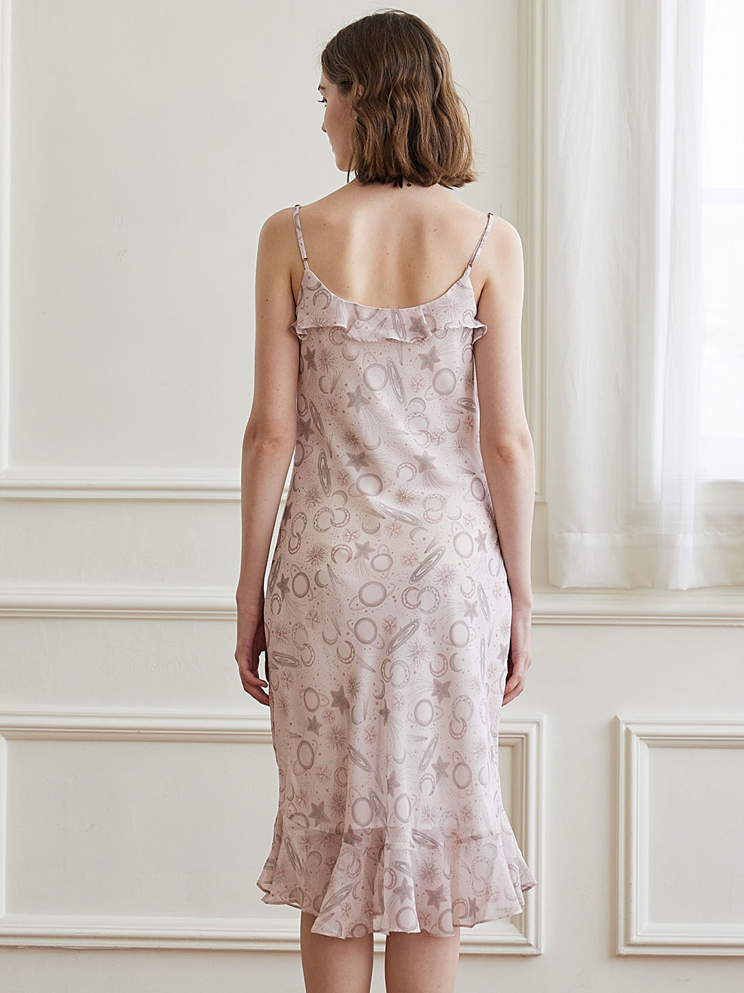 Jemma Floral Print Ruffle Trim Cami Dress