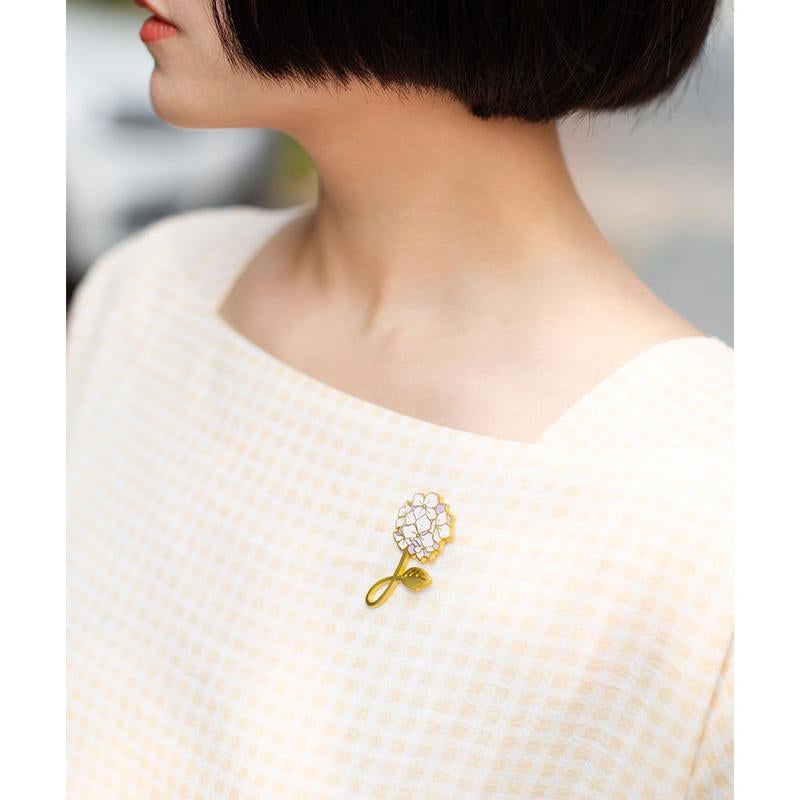 Chowxiaodou 綉球花袖子衣領裝飾針扣-simpleretro