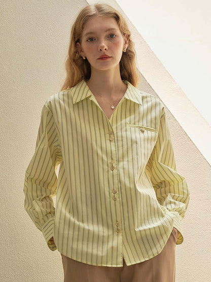 Georgina 復古經典西裝領條紋襯衫