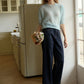 Victoria Round Neck Puff Sleeve Knitted Top