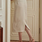 Odette 米白色直筒半身裙/SIMPLERETRO