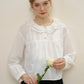 Amelie 甜美雙層領花邊拼接襯衫