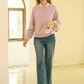 Grace Crew Neck Contrast Ribbed Knit Sweater