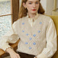 Riley V-Neck Floral Embroidered Sweater Vest