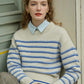Isla Crew Neck Striped Contrast Sweater