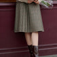 Eleanor Wool-Blend Vintage Pleated Skirt